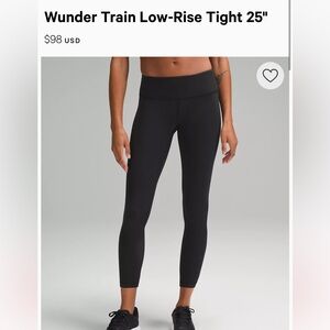 Size 4 Low Rise Lululemon Wunder Train Leggings